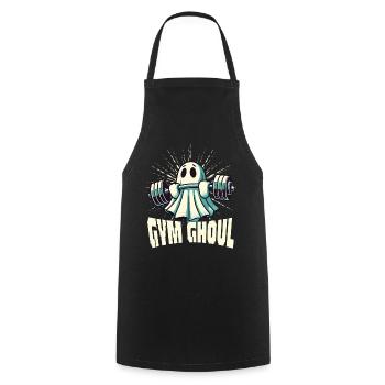 Gym Ghoul Creepy Fitness Ghost - Cooking Apron - black - Front - AI Model Male 185 dark (185cm)