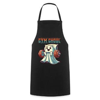 Gym Ghoul Funny Fitness Ghost Illustration - Cooking Apron - black - Front - AI Model Male 185 dark (185cm)