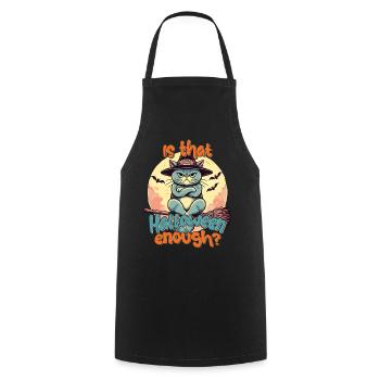 Is Halloween enough? Cat fun - Cooking Apron - black - Front - AI Model Male 185 dark (185cm)