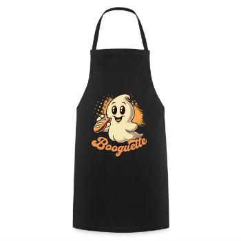 Ghost Baguette Lover Booguette - Cooking Apron - black - Front - AI Model Male 185 dark (185cm)