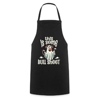 Cow Costume Halloween Humor Funny Ghost - Cooking Apron - black - Front - AI Model Male 185 dark (185cm)