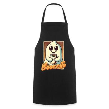 Cute Ghost Boorrito Hugs Burrito - Cooking Apron - black - Front - AI Model Male 185 dark (185cm)