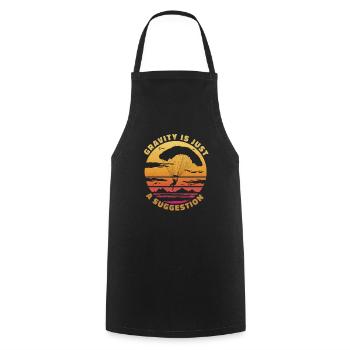Gravity is just a suggestion - Paragliding Spruch - Cooking Apron - black - Front - AI Model Male 185 dark (185cm)
