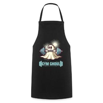 Gym Ghoul Drôle Halloween Fitness Motif - Tablier de cuisine - noir - Devant - AI Model Male 185 dark (185cm)