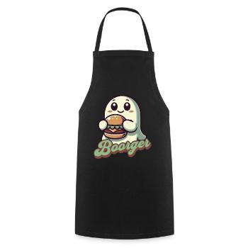Ghost Boorger Hamburger Freund - Cooking Apron - black - Front - AI Model Male 185 dark (185cm)
