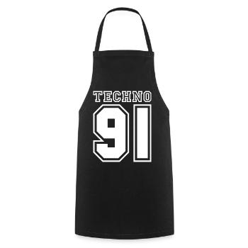 TECHNO 91 - Cooking Apron - black - Front - AI Model Male 185 dark (185cm)