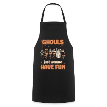 Ghouls Just want to Have Fun Halloween Fun - Cooking Apron - black - Front - AI Model Male 185 dark (185cm)