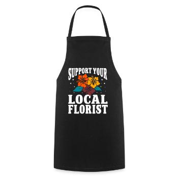 Fleuriste Fleur Florale Fleuristerie - Tablier de cuisine - noir - Devant - AI Model Male 185 dark (185cm)