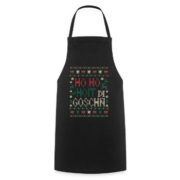 Ho Ho Hoit Di Goschn Noël Drôle - Tablier de cuisine - noir - Devant - AI Model Male 185 dark (185cm)