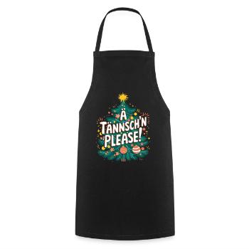Ä Tännsch’n Please Humour de Noël - Tablier de cuisine - noir - Devant - AI Model Male 185 dark (185cm)