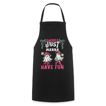 Les goules veulent juste s’amuser Ghost Party - Tablier de cuisine - noir - Devant - AI Model Male 185 dark (185cm)