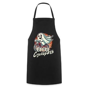 Cycling Ghost Ghoul Cyclopath - Cooking Apron - black - Front - AI Model Male 185 dark (185cm)