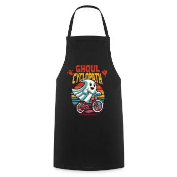 Happy Ghoul Cyclist Adventure - Cooking Apron - black - Front - AI Model Male 185 dark (185cm)