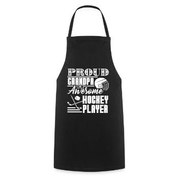 Hockey Proud Grandpa Of Awesome Hockey Player - Cooking Apron - black - Front - AI Model Male 185 dark (185cm)