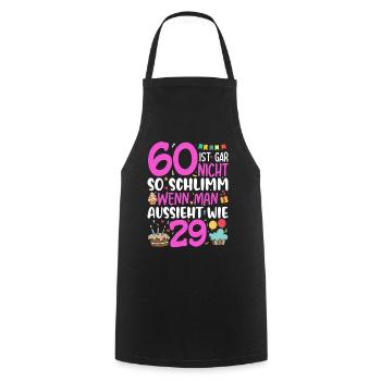 60 is not so bad - Cooking Apron - black - Front - AI Model Male 185 dark (185cm)