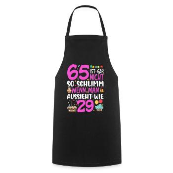65 isn't so bad - Cooking Apron - black - Front - AI Model Male 185 dark (185cm)