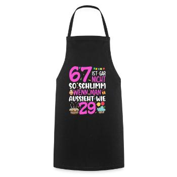 67 isn't so bad - Cooking Apron - black - Front - AI Model Male 185 dark (185cm)