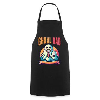 Ghoul Dad Spooky Father Child Motif - Cooking Apron - black - Front - AI Model Male 185 dark (185cm)