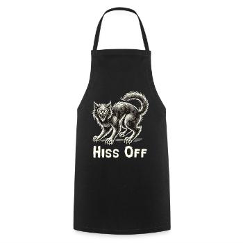 Cat Lover Halloween Hiss Off - Cooking Apron - black - Front - AI Model Male 185 dark (185cm)