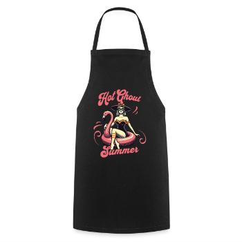 Hot Ghoul Summer Fun Witch - Cooking Apron - black - Front - AI Model Male 185 dark (185cm)