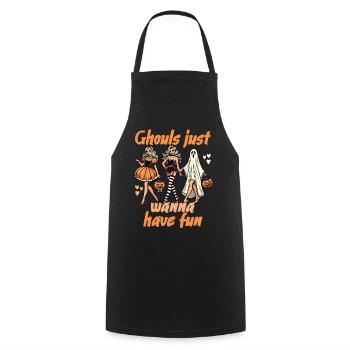 Ghouls Just want to Have Fun Halloween Style - Cooking Apron - black - Front - AI Model Male 185 dark (185cm)
