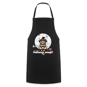 Is the Halloween enough cat moon - Cooking Apron - black - Front - AI Model Male 185 dark (185cm)