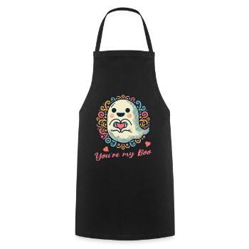 luxureTu es mon boo fantôme amour - Tablier de cuisine - noir - Devant - AI Model Male 185 dark (185cm)