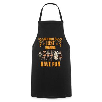 Les goules veulent juste s’amuser Halloween - Tablier de cuisine - noir - Devant - AI Model Male 185 dark (185cm)