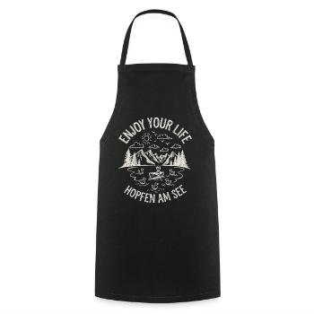 Hopfen am See Vacances Randonnée en montagne - Tablier de cuisine - noir - Devant - AI Model Male 185 dark (185cm)