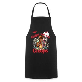 Halloween Spaß Mit Chillin' Creeps - Kochschürze - Schwarz - Vorne - AI Model Male 185 dark (185cm)