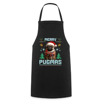 Ugly Christmas Pug Merry Pugmas Partenaire - Tablier de cuisine - noir - Devant - AI Model Male 185 dark (185cm)