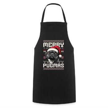 Drôle Carlin Merry Pugmas Ugly Noël Design - Tablier de cuisine - noir - Devant - AI Model Male 185 dark (185cm)