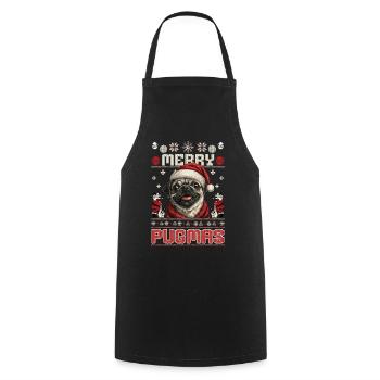 Ugly Christmas Merry Pugmas Mops Partner - Kochschürze - Schwarz - Vorne - AI Model Male 185 dark (185cm)
