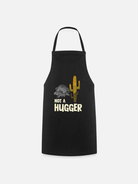 Stachelschwein Humor "Not A Hugger" Kaktus - Forklæde - sort