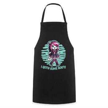 Halloween Goth Girl J’ai des fantômes - Tablier de cuisine - noir - Devant - AI Model Male 185 dark (185cm)
