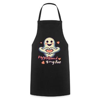 My girlfriend is my boo ghost love - Cooking Apron - black - Front - AI Model Male 185 dark (185cm)