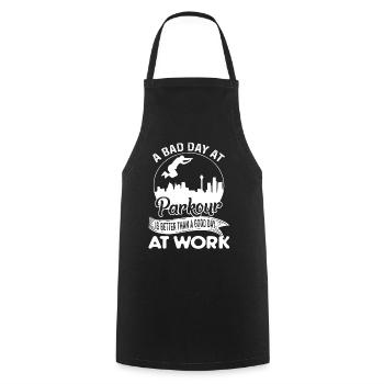 A Bad Day At Parkour - Cooking Apron - black - Front - AI Model Male 185 dark (185cm)