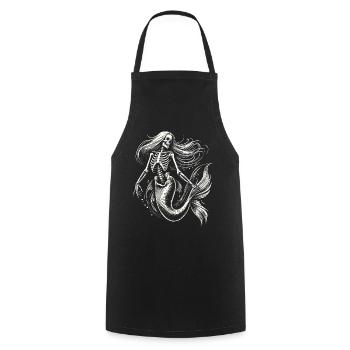 Skeleton Mermaid Mystic Ocean Art - Cooking Apron - black - Front - AI Model Male 185 dark (185cm)
