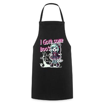 Halloween Goth Girl J’ai des fantômes - Tablier de cuisine - noir - Devant - AI Model Male 185 dark (185cm)