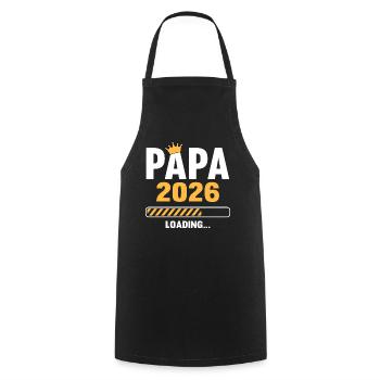 Papa 2026 Loading - Kochschürze - Schwarz - Vorne - AI Model Male 185 dark (185cm)
