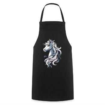 Pony Riding Pony Foal Rider Ponies Riding Pony Farm - Cooking Apron - black - Front - AI Model Male 185 dark (185cm)