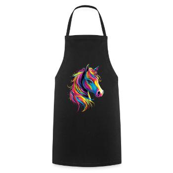 Pony Riding Pony Foal Rider Ponies Riding Pony Farm - Cooking Apron - black - Front - AI Model Male 185 dark (185cm)