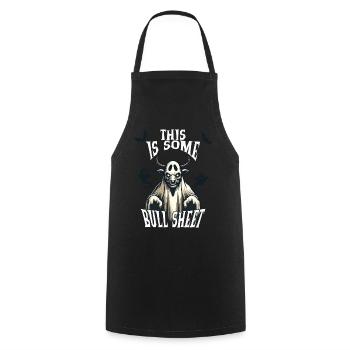 Halloween Humor Funny Bull Sheet - Cooking Apron - black - Front - AI Model Male 185 dark (185cm)