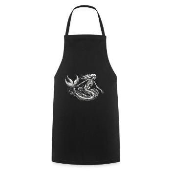 Squelette Sirène Art Mystique - Tablier de cuisine - noir - Devant - AI Model Male 185 dark (185cm)