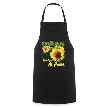 Sunflower And Sunshine Bad Ass At Heart - Cooking Apron - black - Front - AI Model Male 185 dark (185cm)