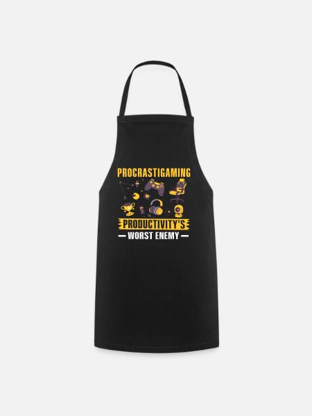 Gamer Procrastigaming Gaming - Kochschürze - Schwarz