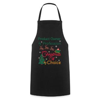 Product Owner Christmas Xmas Elf Srum Master - Cooking Apron - black - Front - AI Model Male 185 dark (185cm)