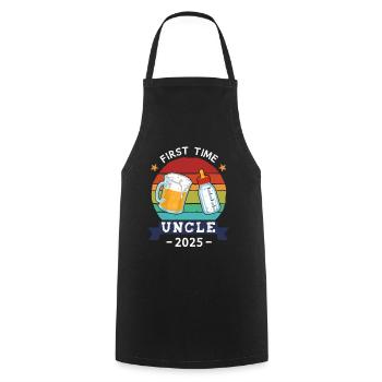 First Time Uncle 2025 - Cooking Apron - black - Front - AI Model Male 185 dark (185cm)