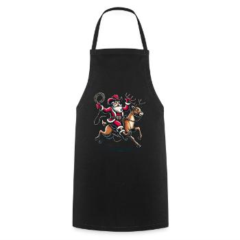 Cowboy Santa Claus Adventure - Cooking Apron - black - Front - AI Model Male 185 dark (185cm)