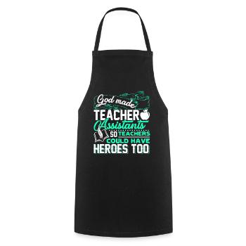 God Made Teacher Assistant - Cooking Apron - black - Front - AI Model Male 185 dark (185cm)